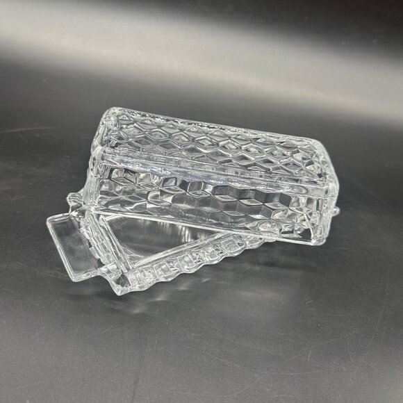 Fostoria Other - Vintage Butter Dish Fostoria American Cubist Clear Glass Retro Kitchen Storage